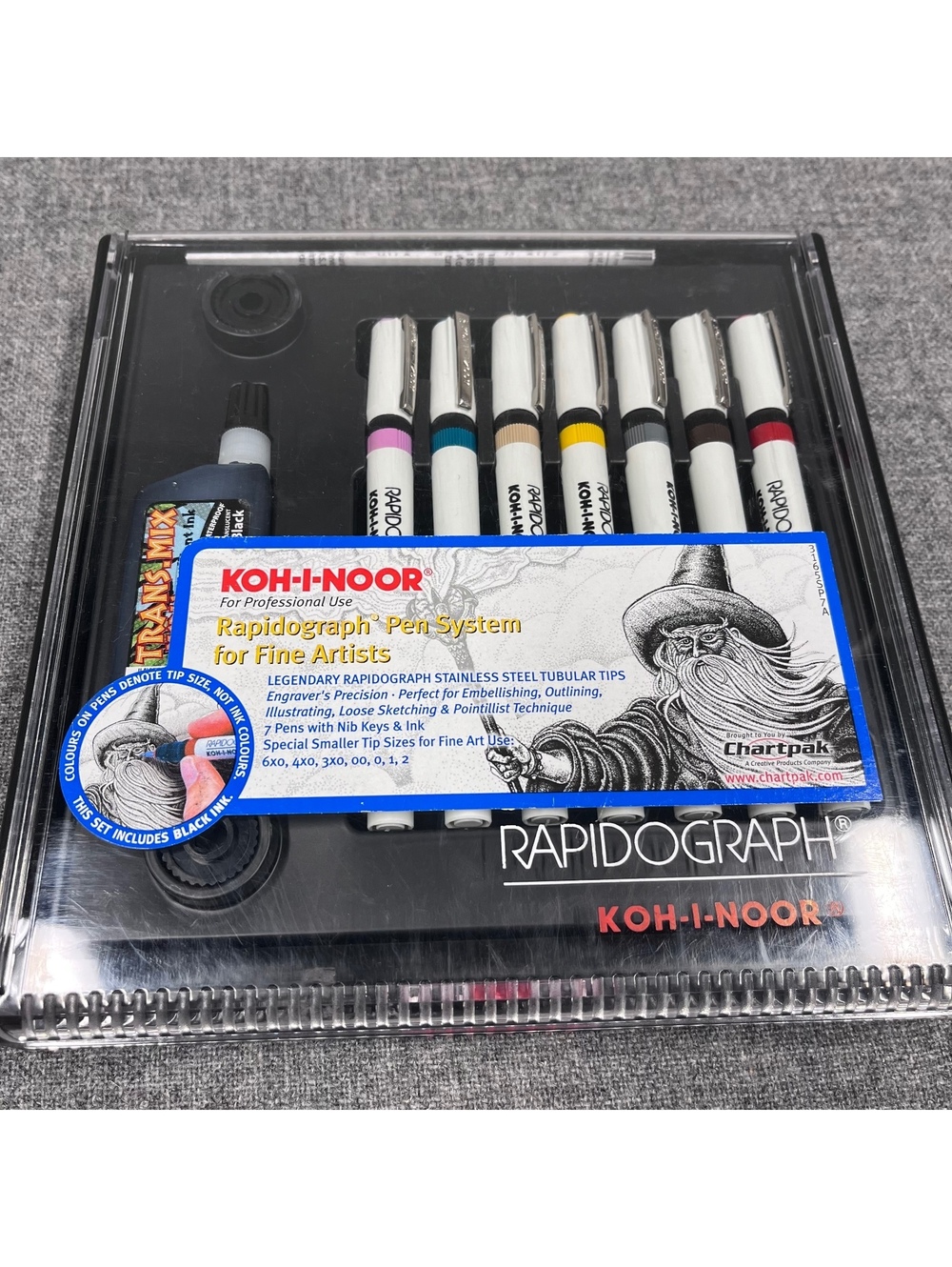 Koh-I-Noor Rapidograph Pen Slim Pack Set - Set of 7 Pens Not used